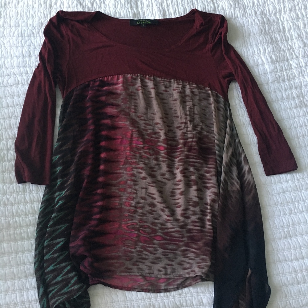 ⭐️SALE Poeme by Citron size S Burgundy blouse